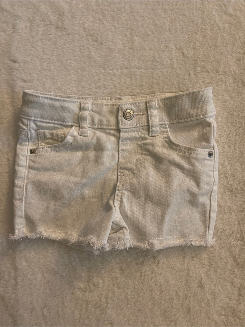 Cat & Jack Kids White Denim Frayed Hem Shorts Sz 2T